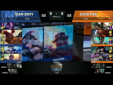 NV vs FOX Highlightsa Game 1 NA LCS Summer 2017 EnvyUs vs Echo Fox W3D1