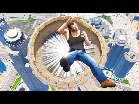 GTA 5 Jumping off Highest Buildings - GTA V Funny Moments #8