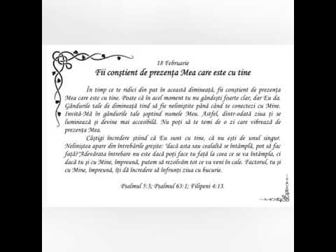 “Fii constient de prezenta Mea care este cu tine” - 18 Februarie 2021