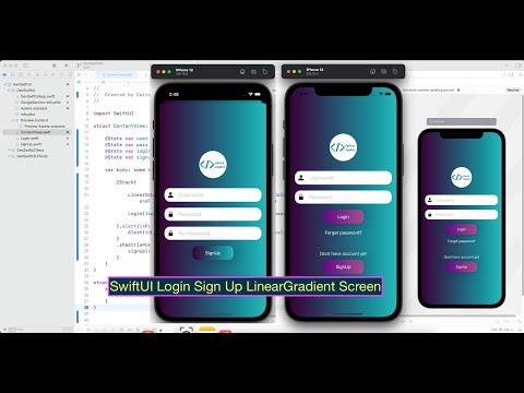 SwiftUI Login Sign Up LinearGradient Screen