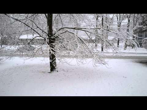 Snow covered, secondary roadway in Central NJ
