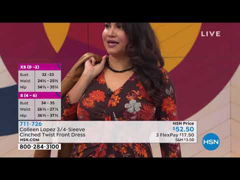 Colleen Lopez 3/4Sleeve Cinched Twist Front Dress