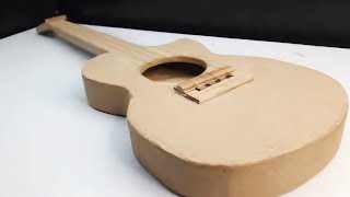 Build a Cardboard Electric Guitar with Working Strings #diy #cardboardcraft