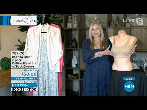 Rhonda Shear 2pack CottonBlend Bra with Back Closure