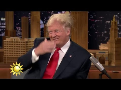 Trumps frisyr rufsas till av tv-stjärnan - Nyhetsmorgon (TV4)