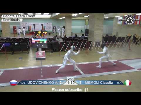 Cadets European Championships Semifinal Women Foil Team Russia vs Italy