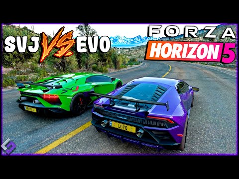 FORZA HORIZON 5 - LAMBORGHINI HURACAN EVO vs AVENTADOR SVJ qual a MELHOR NA CORRIDA?