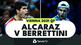 Carlos Alcaraz vs Matteo Berrettini Brilliant First Meeting! | Vienna 2021 Quarter-Finals