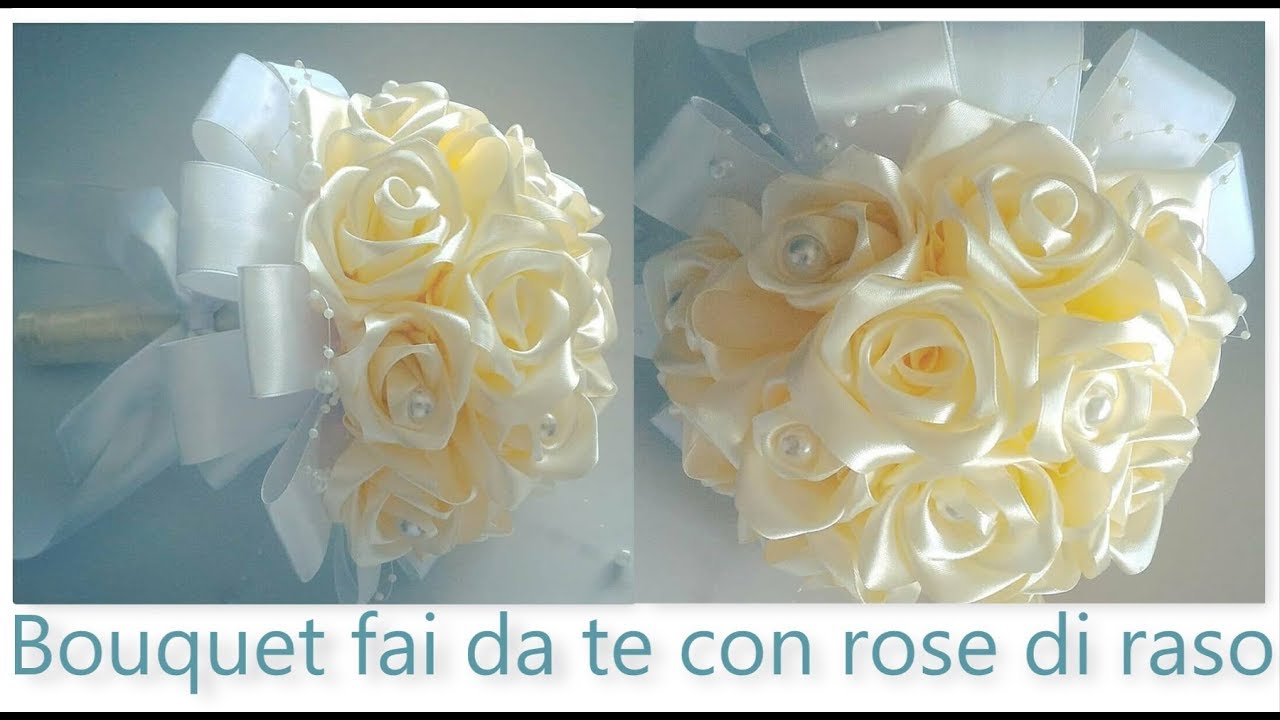 Bouquet fai da te con rose di raso - DIY bouquet with satin roses