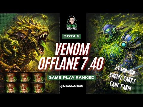 Venomancer OFFLANE 7.40 fast win - Dota 2 Ranked Gameplay | Ming Gaming