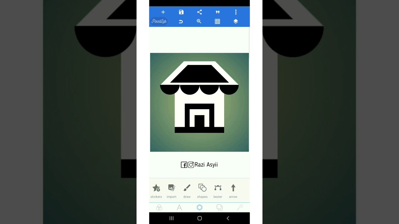 Tutorial Desain PixelLab | Cara Membuat Icon Flat Market Di Smartphone Android