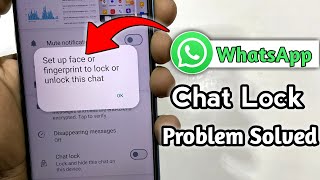 WhatsApp set up face or fingerprint to lock or unlock this chat problem | whatsapp chat lock
