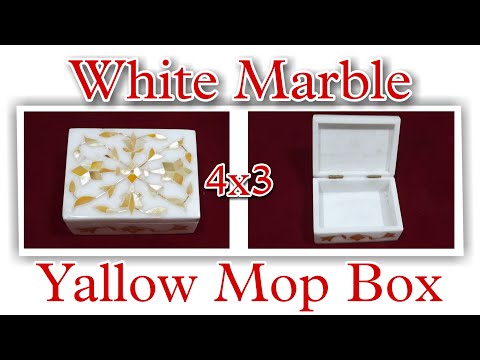 Gold Mother Of Pearl Marble Inlay Box For Giveaway