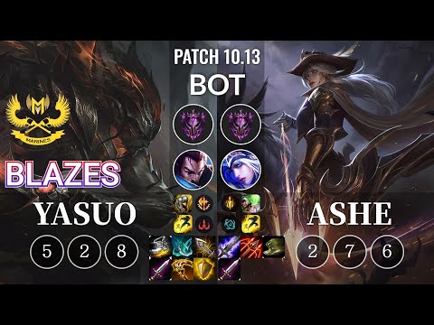 GAM Blazes Yasuo vs Ashe Bot - KR Patch 10.13