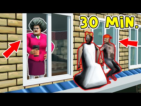 4 Ways to Rob Scary Teacher's House - funny horror animation (30 mins of fun)