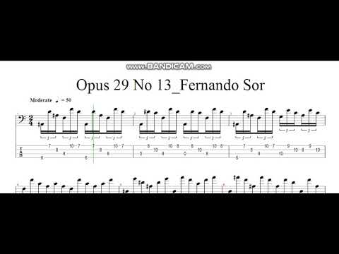 Opus 29 No 13_Fernando Sor (classical bass tab)