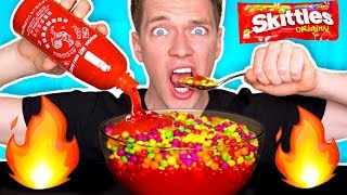 WEIRD Food Combinations People LOVE!!! *HOT SAUCE &amp; SKITTLES* Eating Funky &amp; Gross DIY Foods Candy