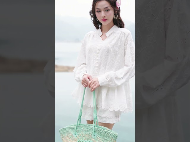 EHB14S492-Sét bộ boi thêu hoa