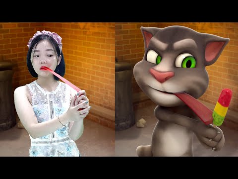 Cute Girl Imitate Tom Inject - My Talking Tom In Real Life game play Hd 1080