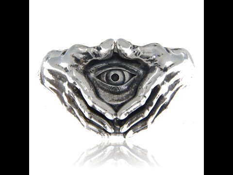 Inel Unicat din Argint cu Al Treilea Ochi Iluminati