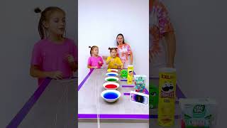 Ping pong colored plate challenge #shorts Eva Alisa Family Shorts 