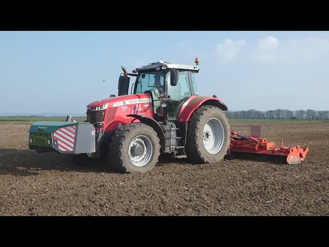 Massey Ferguson 7720 S Tractor With KUHN Power Harrow