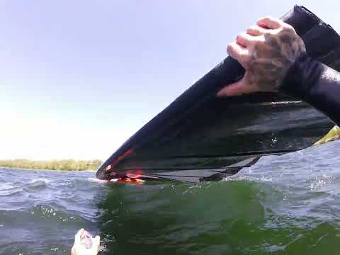 Waterstart with slalom gear/cambered sail