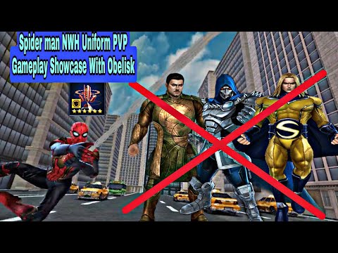 Spider man NWH Uniform PVP Gameplay Showcase With Obelisk - Marvel Future Fight