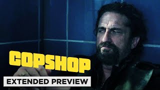 Copshop (Starring Gerard Butler) | Teddy Takes Advantage Of A False Alarm | Extended Preview