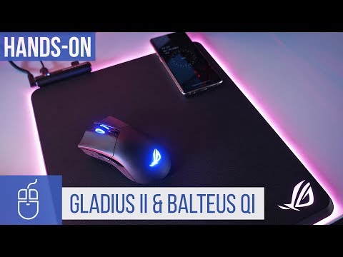 Asus ROG Gladius II Wireless & Balteus QI Mauspad mit RGB-Beleuchtung