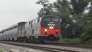 preview picture of video 'Amtrak 156 leads the Southwest Chief in Baring, MO 7/13/11'