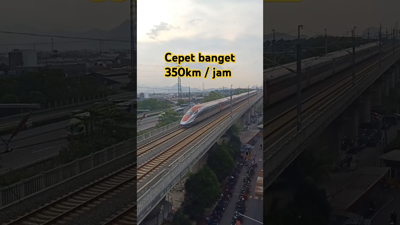 Efek kecepatan kereta whoosh #keretaapi #news #reaction