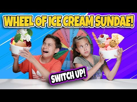 MYSTERY WHEEL OF ICE CREAM SUNDAE CHALLENGE!!! Switch Up w/ Broccoli!! Video