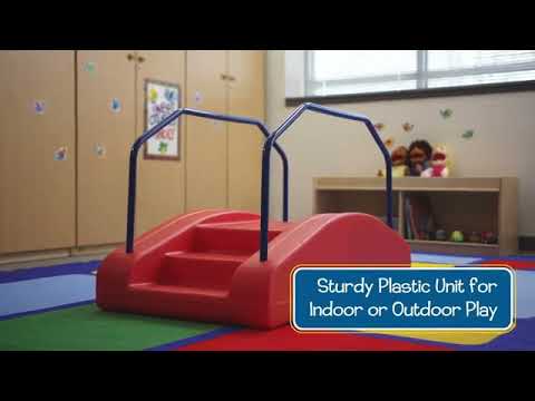 Slide 9 - Rocker/Toddler Bridge with Rails, Red  (video)