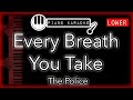 Every Breath You Take (LOWER) - The Police - Piano Karaoke Instrumental