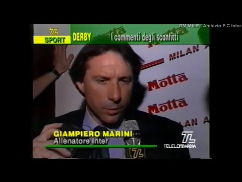 1993-94 (28a - 20-03-1994) Milan-INTER 2-1 Interviste Marini,Schillaci - TL Sport TeleLombardia