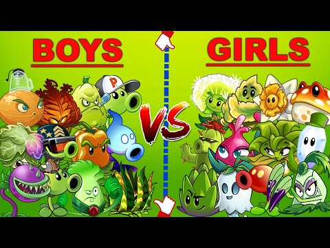 Team BOY vs GIRL Plants - Who Will Win ? PvZ 2 v10.1.1 - Team Plant Vs Team Plant