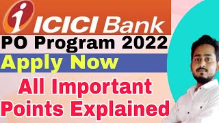 ICICI PO Programme 2022|All important Points|ICICI Careers|ICICI Bank Recruitment 2022|Banking Jobs