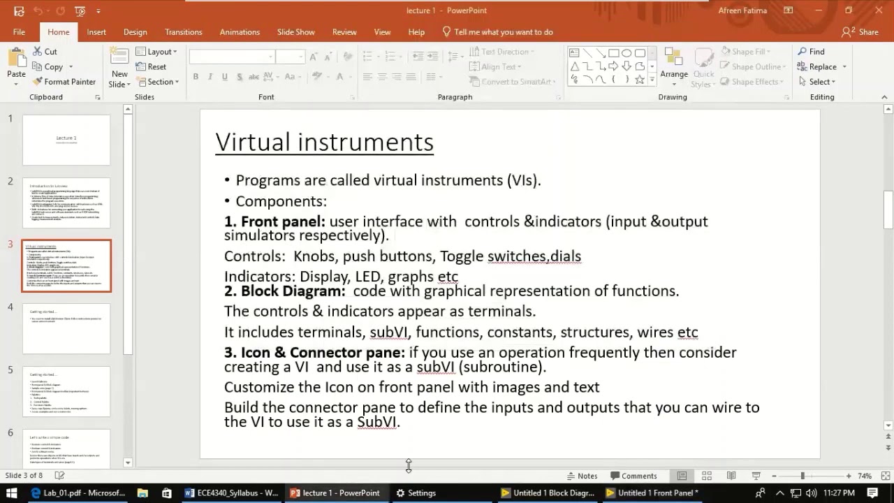 Lab1: Introduction to LabVIEW