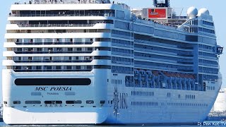 Msc Poesia cruise ship leaving Klaipeda Port