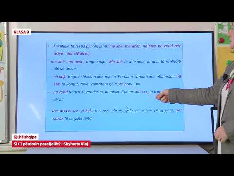 e Mesimi Klasa 9 - 9012 Gjuhë shqipe - Si t`i përdorim parafjalët