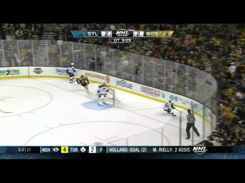 Full overtime. St. Louis Blues vs Boston Bruins 11/21/13 NHL Hockey.