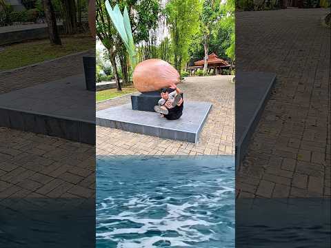 mang rizal di kejar banjir terjatuh😅😱