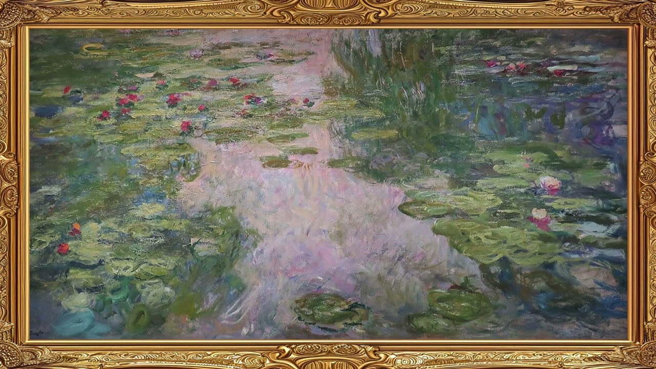 Claude Monet Water Lilies Series Frame TV Art Vintage Paintings Screensaver Framed 4K HD Wallpaper