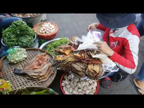 Asian Street Food 2018 - Touring Around Phnom Penh Market - Cambodia Video