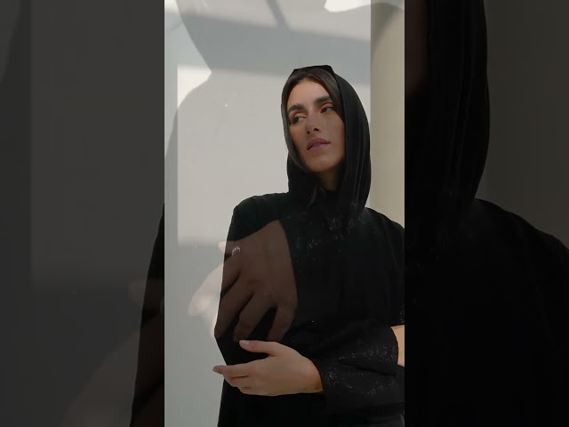 عباية كلوش أكمام تطريز لامع