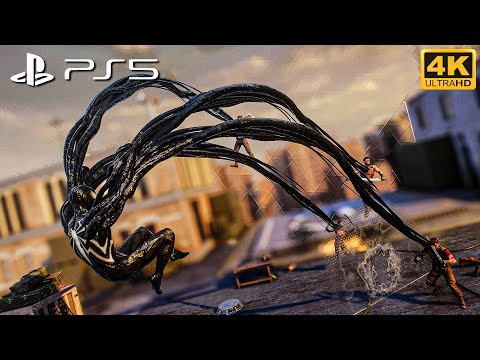Spider-Man 2 (PS5) - SYMBIOTE Suit Free Roam Hunting Down Criminals (4K 60fps)