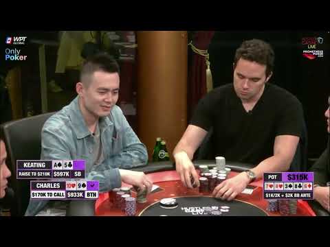 Massive $815,000 Pot: Charles' Straight vs. Alan Keating's Straight - A Clash of Titans!