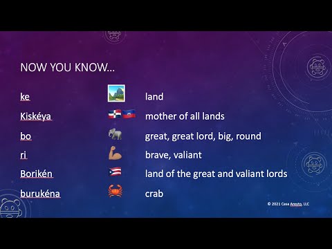 Let's Talk Taíno 5 - Place Names with "ke"