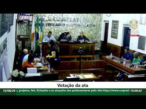 Reunião Ordinária (10/08/2026) Câmara Municipal de Presidente Kubitschek